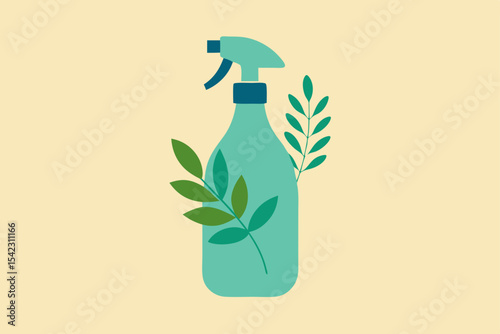 glass spray bottle with botanical elements