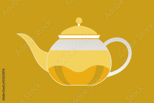  golde loose leaf tea steeping in a clear glass te