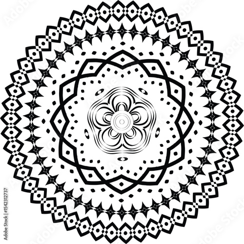 Premium Luxurious Black Mandala Design | Royal White Background Art
