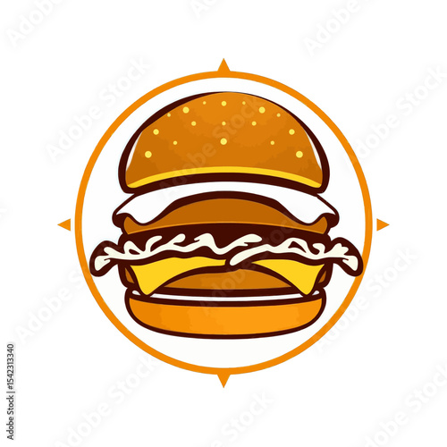 Cartoon Burger Illustration Food Icon
