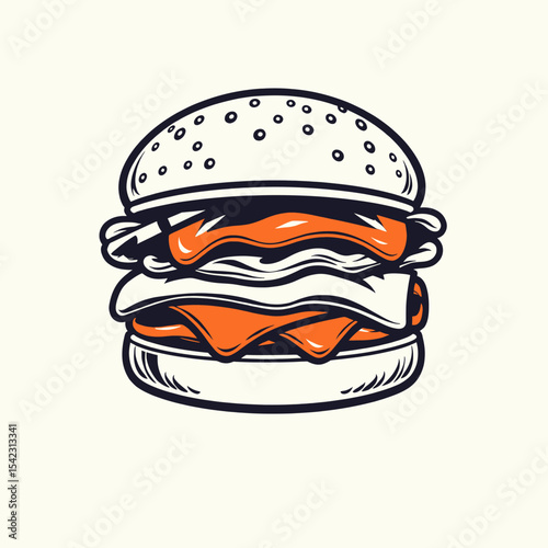 Burger Illustration Delicious Cheeseburger Fast Food