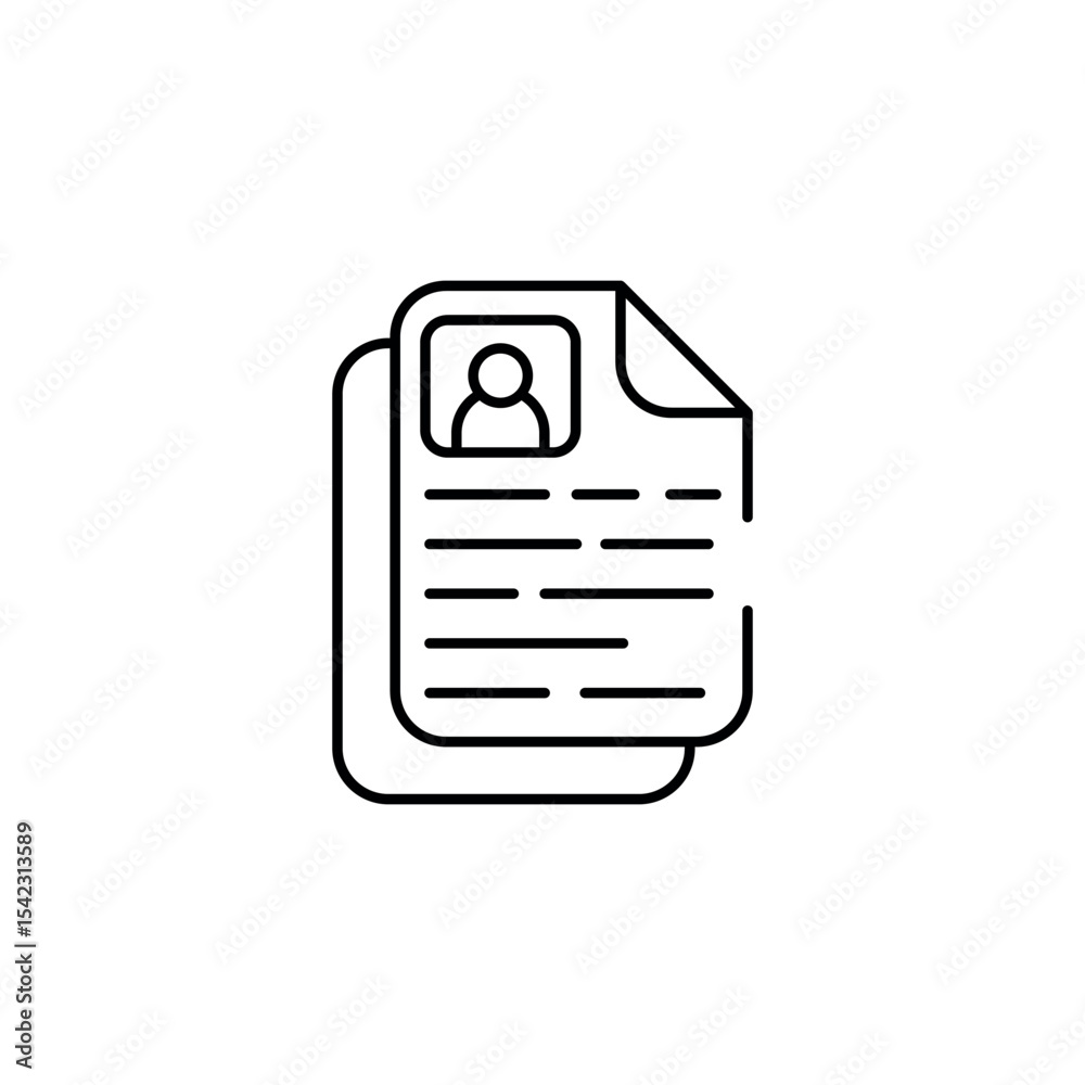 Cv icon design with white background stock illustration