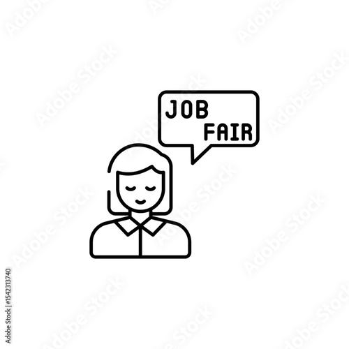 Job Fair  icon design with white background stock illustration