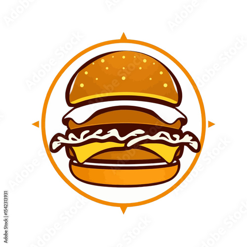 Cartoon Burger Illustration Food Icon