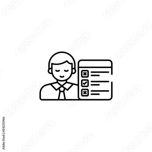 Recruiter Male icon design with white background stock illustration