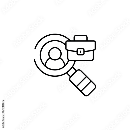 Recruiter Agency icon design with white background stock illustration