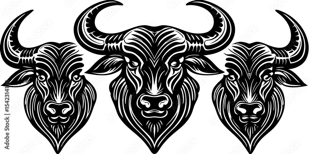 Fototapeta premium cow head silhouette vector