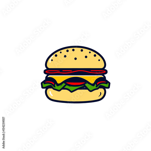 Burger Icon Illustration Food Fastfood Delicious Meal