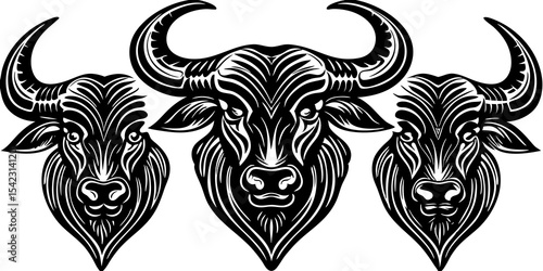 cow head silhouette vector
