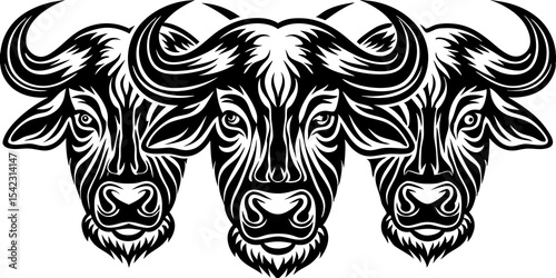 cow head silhouette vector