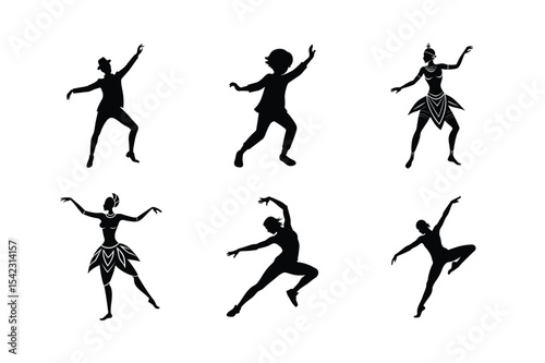 Dancing silhouette bundle design.