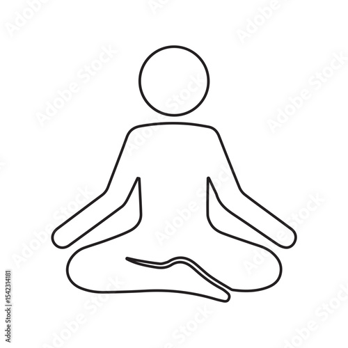 meditating line icon