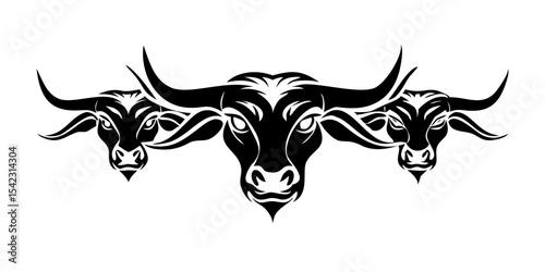 cow head silhouette vector
