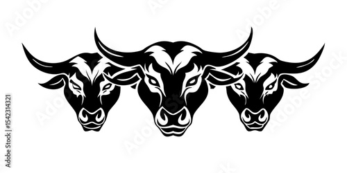 cow head silhouette vector