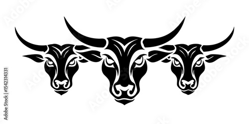cow head silhouette vector