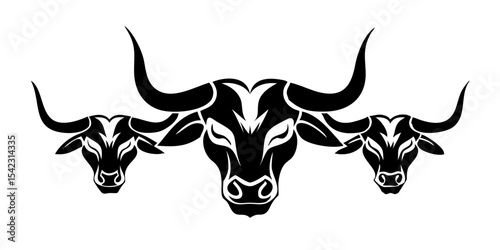 cow head silhouette vector