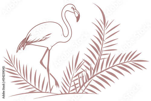 Minimalist Flamingo Bird Design