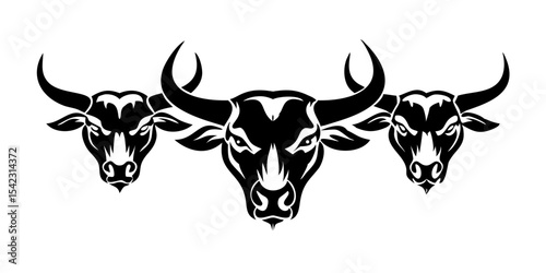 cow head silhouette vector