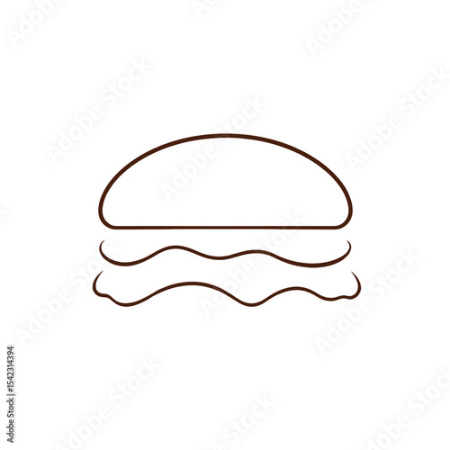 Minimalist Burger Icon Food Outline Simple