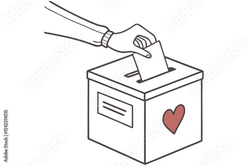 Charity Box in Hand Isolated on White Background