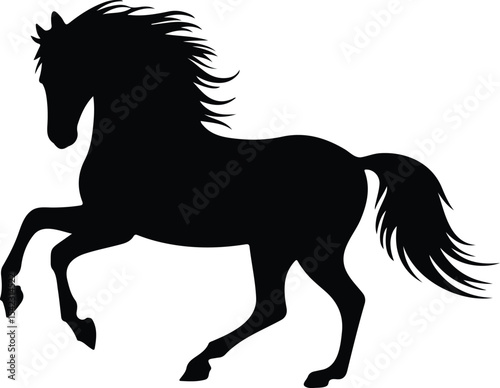 jumping horse silhouette vector illustration.