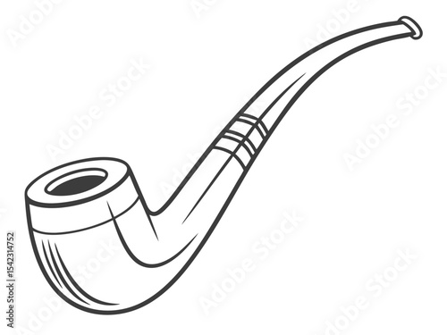 Vintage Smoking Pipe Line Art