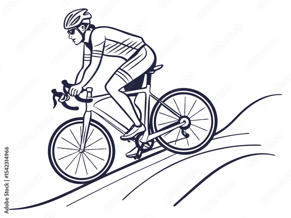 Fototapeta premium Cyclist Riding Road Bike for Fitness
