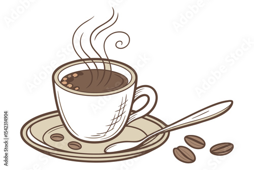 Coffee Time Illustration with Mug