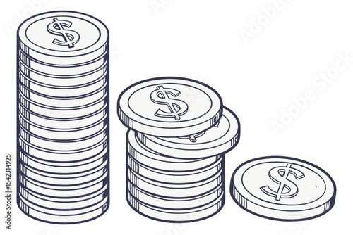 Money Coin Stacks Illustration
