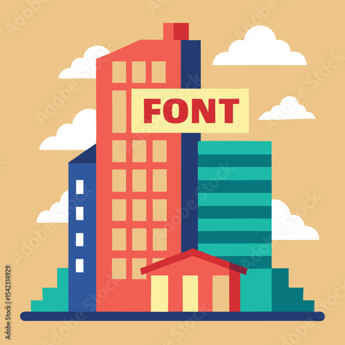 high rise apartment building with for rent sign 