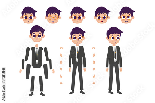 Cartoon character for motion design set.