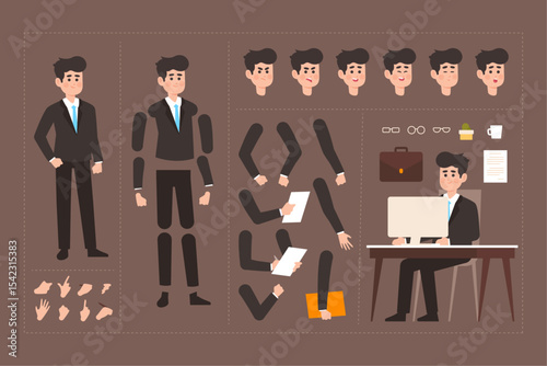 Cartoon character for motion design set