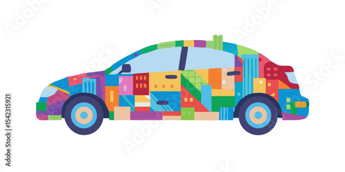 colorful car vector