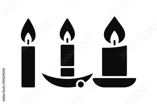 Vector candle icon set collection

