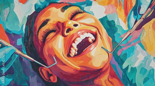 Happy person dental procedure