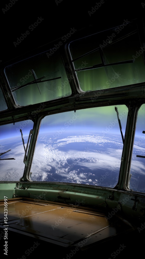 Earth seen from a spacecraft cockpit Earth seen from a spacecraft cockpit