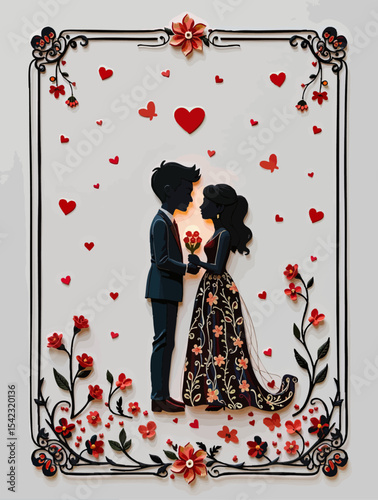 a picture of a couple kissing in front of a heart shaped frame