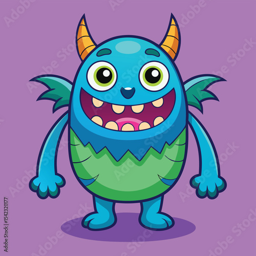 Colorful Cartoon Alien in Fantasy Space Planet with UFO and Mushrooms – Kids Illustration