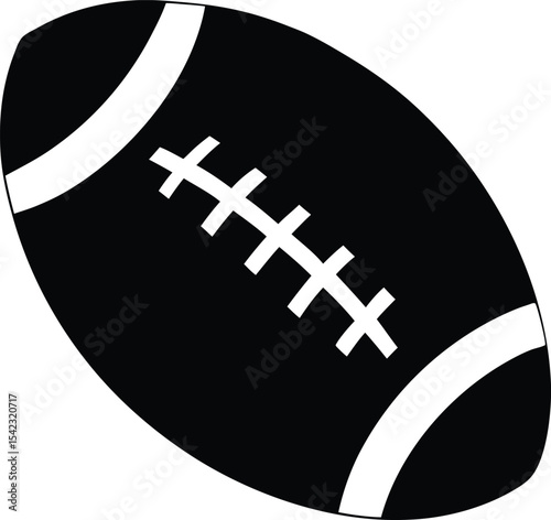 Silhouette of a rugby ball, american football ball icon vector