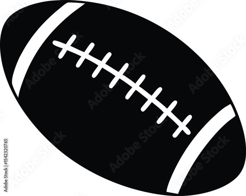 Silhouette of a rugby ball, american football ball icon vector