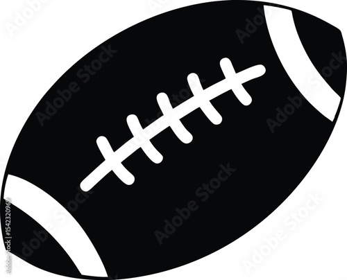 Silhouette of a rugby ball, american football ball icon vector