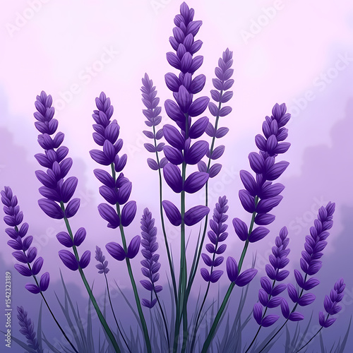 Wallpaper Mural Minimal lavender flower set – clean vector style design Torontodigital.ca