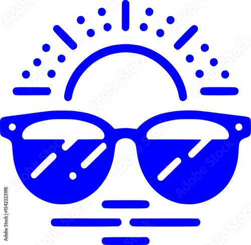 Minimalist black and white sunglasses icon, perfect for a clean summer vibe look.