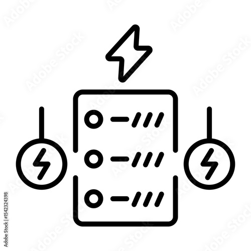 A line style icon showing switchboard