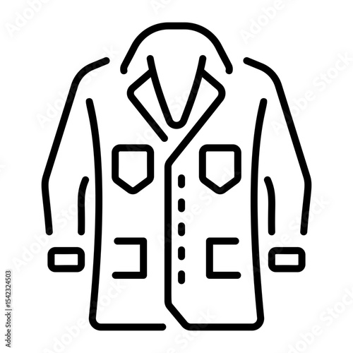 An outline style icon depicting lab coat