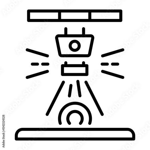 A linear style icon representing laser beam