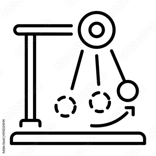 A linear style icon representing pendulum motion