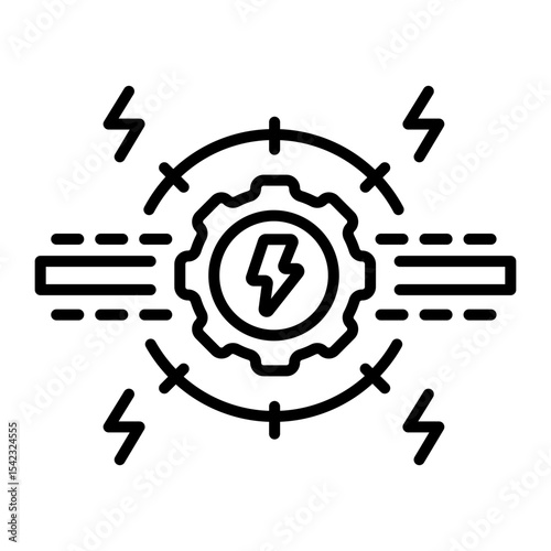 A line style icon showing magnetic flux