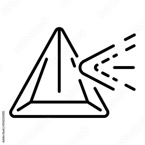 A line style icon showing prism  