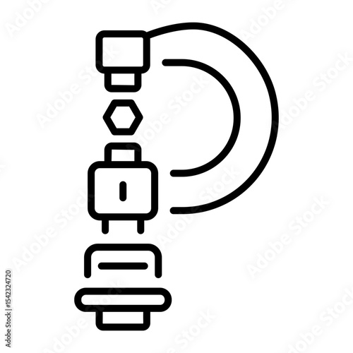 An outline style icon depicting micrometer caliper  